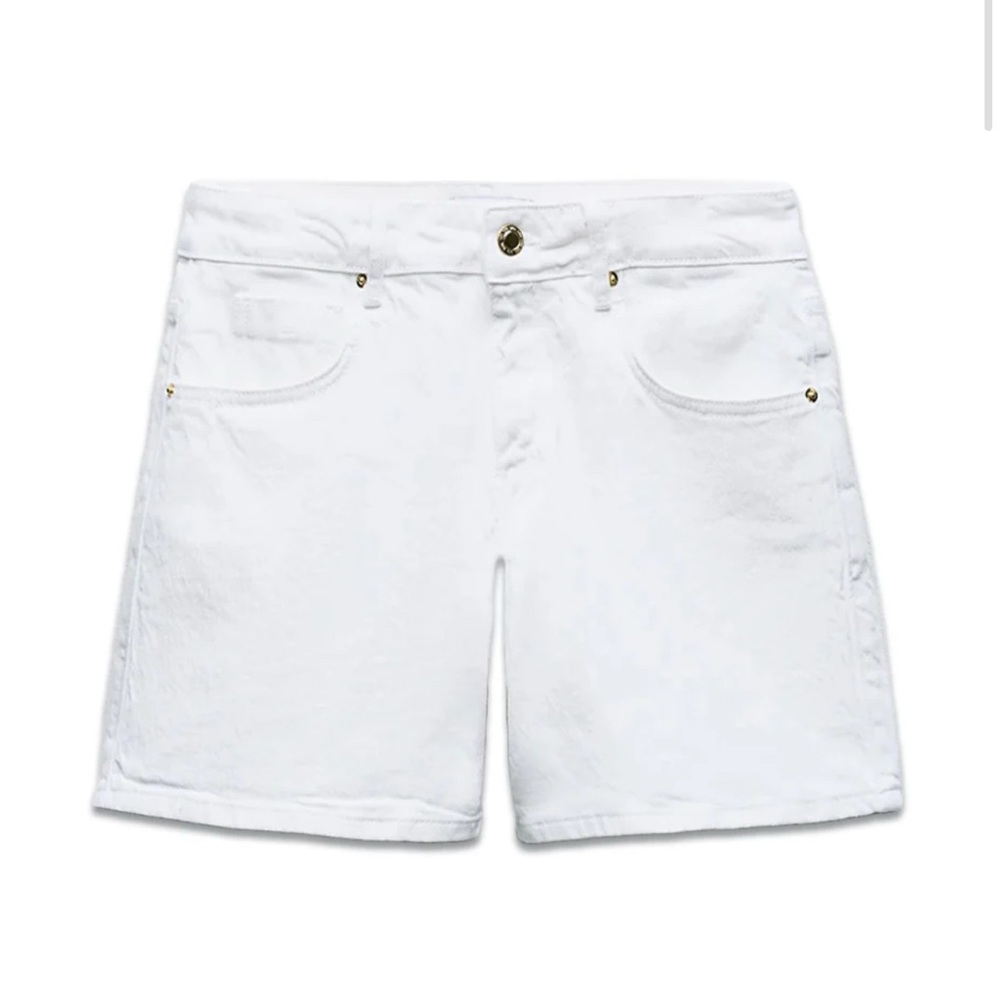 NWOT ZARA White Denim High  waist mom shorts